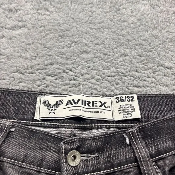 Vintage Avirex Jeans‎ Mens 36x32 Black RelaxedBaggy Fit Denim Dark Wash Relaxed